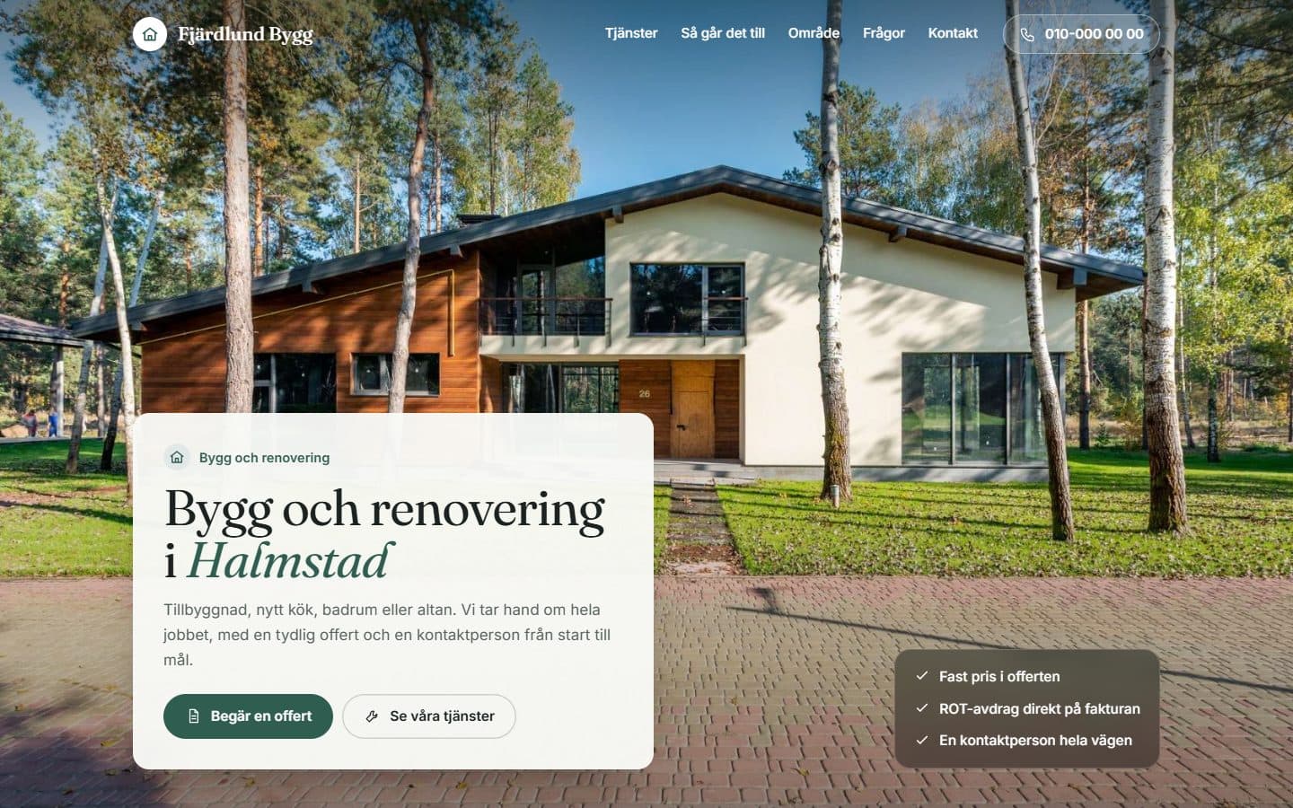 Fjärdlund Bygg, ett designexempel, i en dator